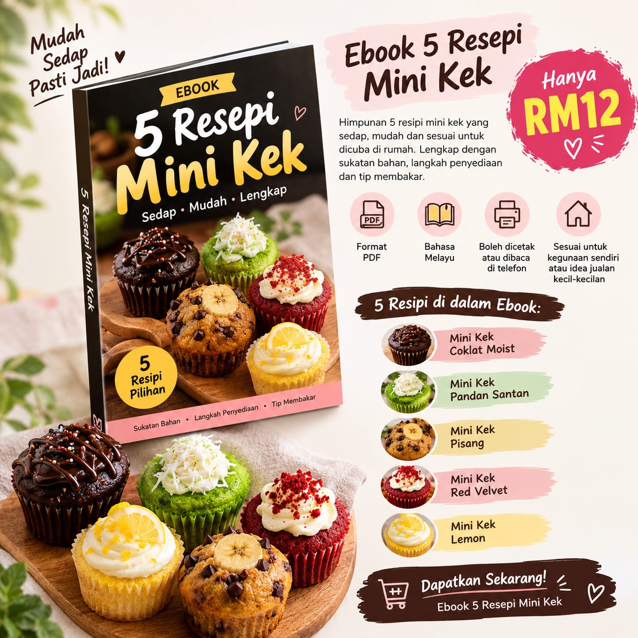 Resepi 5 mini kek